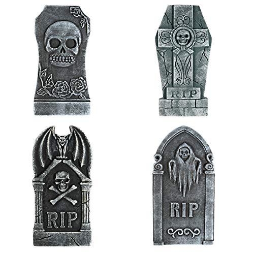 Toyvian Halloween Schaum Grabstein realistische Friedhof Spukhaus Hof Dekoration Requisiten 4 Stück von Toyvian