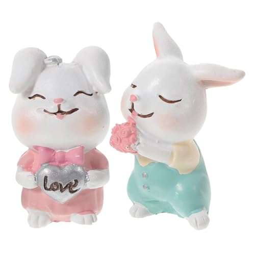 Toyvian Hasen-Kuchen-Topper tooniesfiguren car decoration tortendeko einschulung Zeichentrickfigur Geschenkidee Kaninchendekor Häschen-Kuchenaufsatz für Mädchen Hase Tortenaufsatz von Toyvian