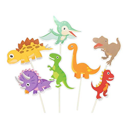 Toyvian Kuchen Topper Dinosaurier Figur Kuchendeckel Kuchendekoration Baby Duschen Geburtstag Hochzeit Party Zubehör 35 Stück von Toyvian