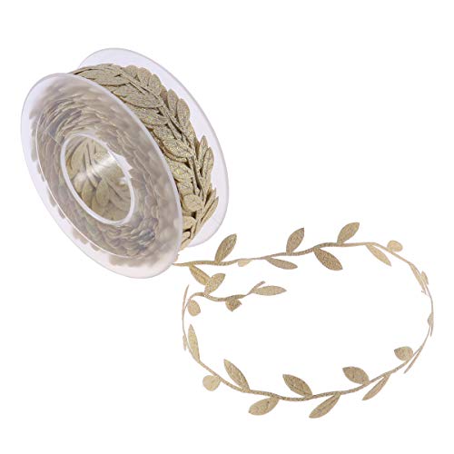 Toyvian Künstliche Gold Blätter Band Olive Leaf Trim Seil für Hochzeit Party Decor DIY Handwerk Dekoration (15 Mt) von Toyvian