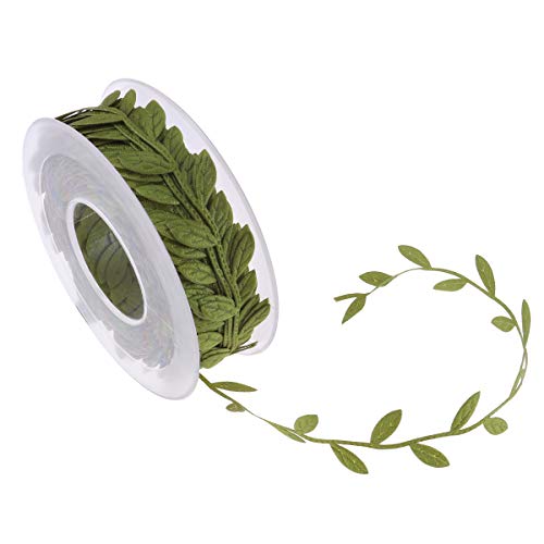 Toyvian Künstliche grüne blätter Band Olive Leaf Trim Seil für Hochzeit dekor DIY Handwerk Dekoration (15 mt) von Toyvian