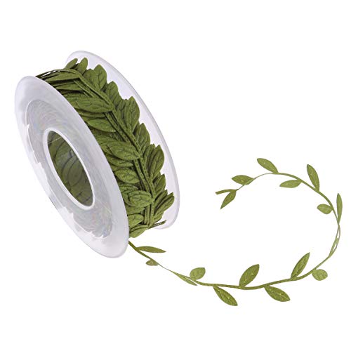 Künstliche grüne blätter Band Olive Leaf Trim Seil für Hochzeit DIY Handwerk Dekoration (15) von Toyvian