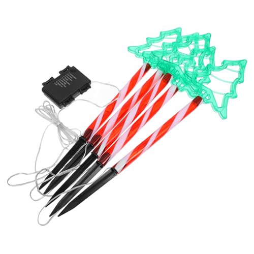 Toyvian LED Weihnachtsbaum Gartenstecker mit und Weißen Sternen Wasserdichte Outdoor Stake Lights für und Terrassen Batteriebetriebene Weihnachtsdeko für Außenbereiche von Toyvian