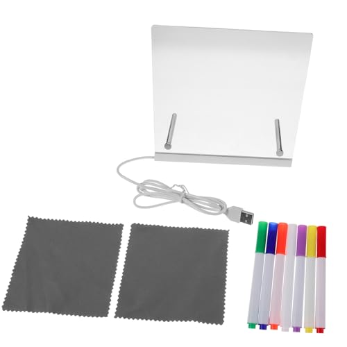 Toyvian Leuchtendes Transparentes Zeichenbrett mit Bunten Stiften Wiederbeschreibbares LED Memo Board mit Ständer Fluoreszierendes und Schreibspielzeug für Nachzeichnen und Nachtzeichnen Toyvian Leuchtendes Transparentes Zeichenbrett mit Bunten Stiften Wiederbeschreibbares LED Memo Board mit Ständer Fluoreszierendes und Schreibspielzeug für Nachzeichnen und Nachtzeichnen von Toyvian