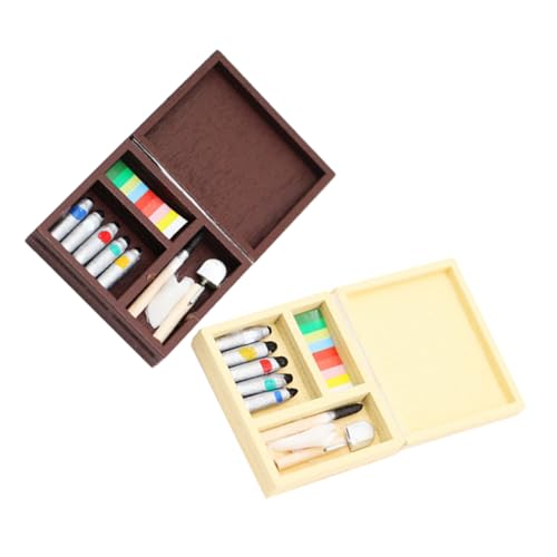 Toyvian Miniatur-malkasten Aus Holz Für Jungen Und Mädchen Spielhaus Malen Mini-zeichenzubehör Dekoratives Werkzeugset Toyvian Miniatur-malkasten Aus Holz Für Jungen Und Mädchen Spielhaus Malen Mini-zeichenzubehör Dekoratives Werkzeugset von Toyvian