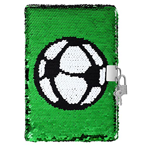 Toyvian Notizbuch Mit Fußballmuster Pailletten-Notizbuch Wendbares Fußballmuster-Notizbuch Mit Schloss Und Schlüsseln Tagebuch Tagebuch Reisenotizbuch Tagebuch Notizblock Memo-Zeitplan Toyvian Notizbuch Mit Fußballmuster Pailletten-Notizbuch Wendbares Fußballmuster-Notizbuch Mit Schloss Und Schlüsseln Tagebuch Tagebuch Reisenotizbuch Tagebuch Notizblock Memo-Zeitplan von Toyvian