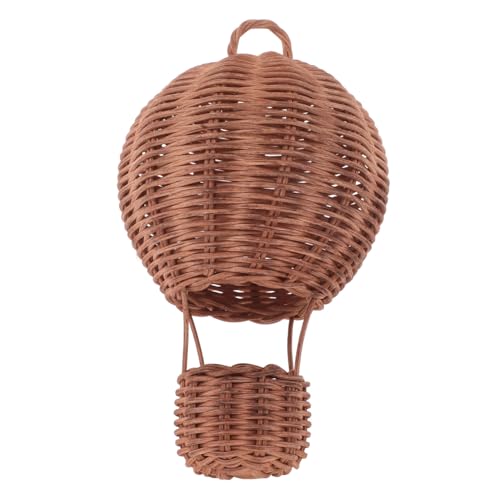 Toyvian Rattan-Heißluftballon-Dekoration kinderzimmer wanddeko hängender Heißluftballon gewebter Heißluftballon Heißluftballonkorb Heißluftballon Kinderzimmerdeko Light Brown von Toyvian