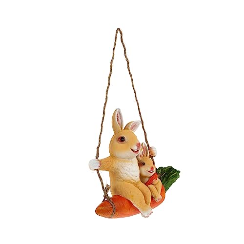 Toyvian Schaukel Kaninchen schaukelnde Tierstatue Miniaturen Osterdekoration Tiere Ornament Modelle Modellschmuck aus Harz Handwerk Figur dekor drinnen Dekorationen Koala Hase die Schaukel von Toyvian