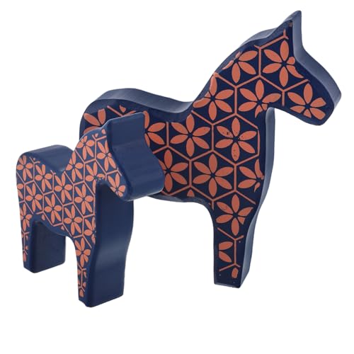 Toyvian Schwedische Holzpferde Figurine Handgefertigtes Bemaltes Dala Pferd Für Kreative Tischdekoration Verschiedenen Nordic Design Für Wohnräume von Toyvian