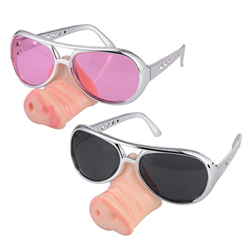 Toyvian Nase Brillen verkleiden Sich Kostüm Requisiten Partei liefert für Halloween 2 Stück (pink + Silber) von Toyvian
