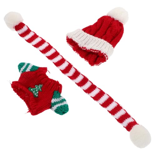 Toyvian Teiliges Puppen Weihnachtskleid Set Gestrickter Flauschiger Puppenpullover mit Mütze und Schal Realistische Plüschspielzeug Kleidung Festliches Outfit für Kreative Rollenspiele und Toyvian Teiliges Puppen Weihnachtskleid Set Gestrickter Flauschiger Puppenpullover mit Mütze und Schal Realistische Plüschspielzeug Kleidung Festliches Outfit für Kreative Rollenspiele und von Toyvian