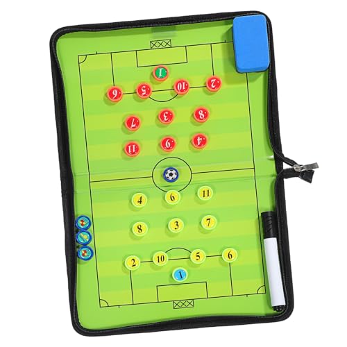 Toyvian Tragbares Fußball Taktikboard PU und PVC mit Magnetoberfläche Marker und Radiergummi für Trainer und Spielanalysen von Toyvian