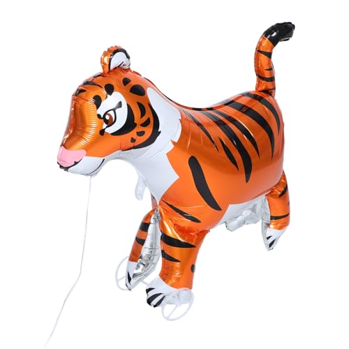 Toyvian Witziger Tiger Luftballon mit Rädern Selbstständig Stehende Aufblasbare Tierdekoration für Kindergeburtstagsfeiern und Tiger Themenpartys Sicher und Farbenfroh von Toyvian