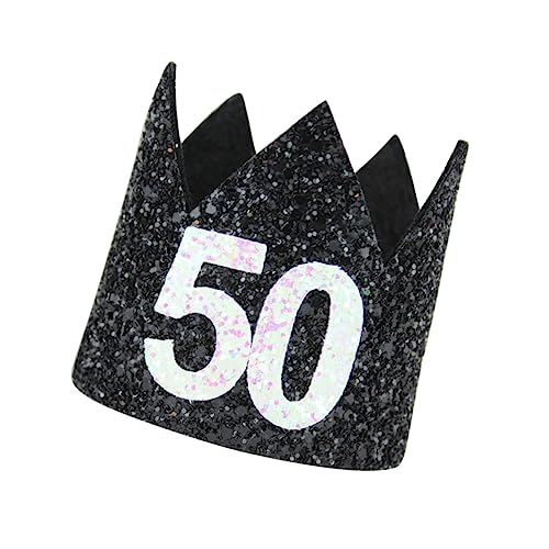 Toyvian Partyhut Zum 50. Geburtstag Fünfzig Geburtstagshut Haarschmuck Zum 21. Geburtstag Tiara Zum 50. Geburtstag Geburtstagsparty-hüte Make-up-stirnband Kostümparty Erwachsener Krone von Toyvian