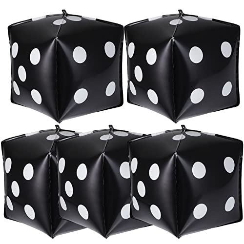 Würfelballons, 5 Stück, Aluminiumfolienballons, Themenparty, Dekoration, Poker, Party, Geschenk, Spielabend, Dekoration, Zubehör, 30,5 cm, Schwarz Würfelballons, 5 Stück, Aluminiumfolienballons, Themenparty, Dekoration, Poker, Party, Geschenk, Spielabend, Dekoration, Zubehör, 30,5 cm, Schwarz von Toyvian