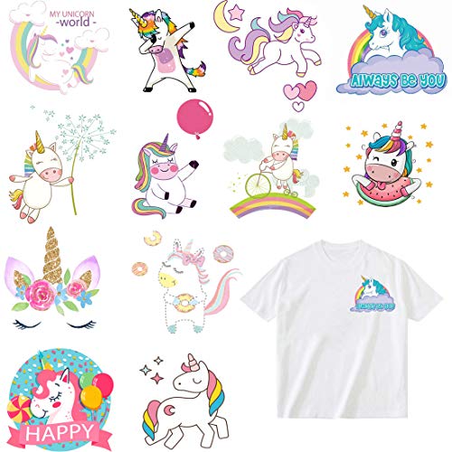 Aufnäher zum Aufbügeln Einhorn Serie DIY Wärmeübertragung papier Patches Applikation Aufkleber für T-Shirt Jacken Jeans Rucksäcke Aufnäher zum Aufbügeln Einhorn Serie DIY Wärmeübertragung papier Patches Applikation Aufkleber für T-Shirt Jacken Jeans Rucksäcke von Tpocean