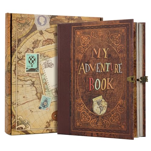 My Adventure Book Photo Album, 24x21cm Retro Stil geprägtes Cover Fotoalbum zum Einkleben, urlaub Fotoalbum Zum Selbstgestalten/Reise Scrapbook/Jubiläum Hochzeit, Weihnachten, Valentinstagsgeschenke My Adventure Book Photo Album, 24x21cm Retro Stil geprägtes Cover Fotoalbum zum Einkleben, urlaub Fotoalbum Zum Selbstgestalten/Reise Scrapbook/Jubiläum Hochzeit, Weihnachten, Valentinstagsgeschenke von Tpudn