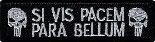 Patches Klett Militär Bundeswehr Patch Klett Patches Punisher Für Taktische Kleidung Rucksack Baseballkappe Uniform Weste Hundegeschirr Punisher Patch(SI VIS Pacem para Bellum) von TraLxwee