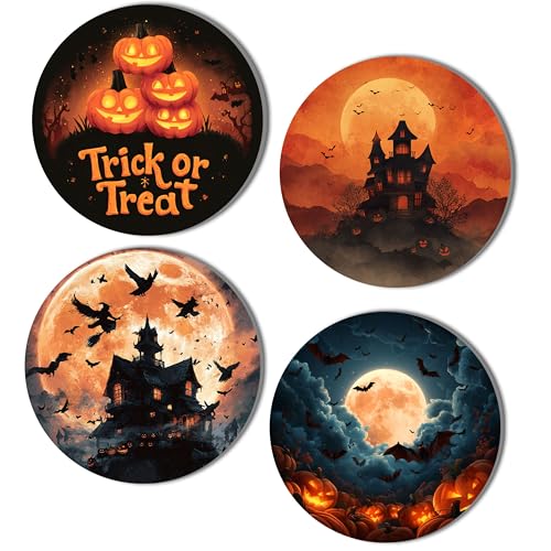 Halloween-Wanddekoration, Horror-Geschenke – Kürbisse Süßes oder Saures, Halloween-Poster, Horror-Dekoration, 4 Stück, 30,5 cm von TracyArt
