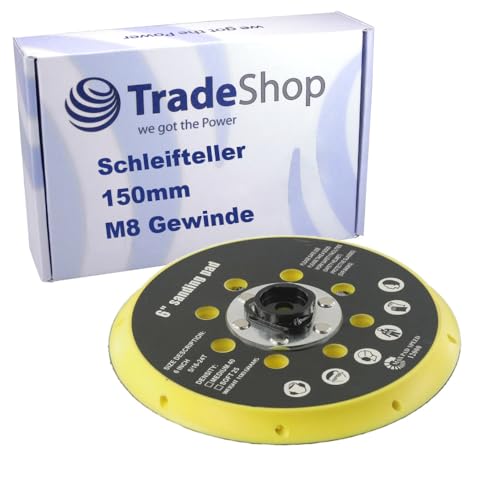 Trade-Shop Schleifteller Haftteller 150mm kompatibel mit Makita BO6030 BO6040, kompatibel mit Festool RO1 ET2 ES150 ETS150 Exzenterschleifer Trade-Shop Schleifteller Haftteller 150mm kompatibel mit Makita BO6030 BO6040, kompatibel mit Festool RO1 ET2 ES150 ETS150 Exzenterschleifer von Trade-Shop