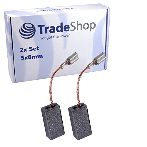 2x Kohlebürsten für Bosch GWS 780 C, GWS 850 C, GWS 850 CE, PWS 5-115, PWS 6-100, PWS 6-115, PWS 6-115 E, PWS 7-115, GST 85 PBE, GST 25 M / 5x8mm von Trade-Shop