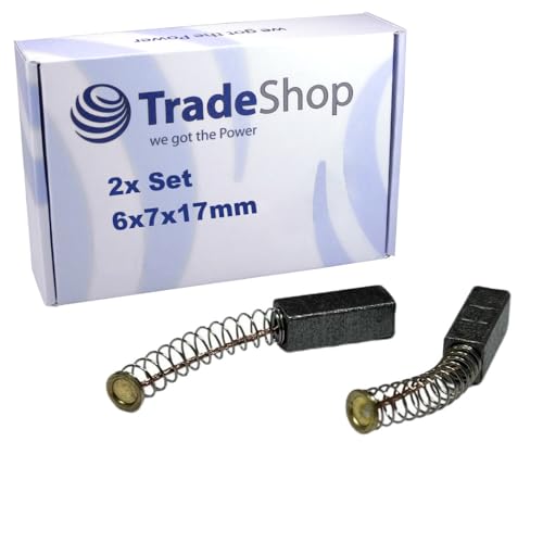 2x Motorkohlen Kohlebürsten 6x7x17mm kompatibel mit Rupes NL13 NL13E NL16 PD10 PD13 PD30 TR10 TR13 TV10 ersetzt 471.011 / Bohrmaschine Zubehör 2x Motorkohlen Kohlebürsten 6x7x17mm kompatibel mit Rupes NL13 NL13E NL16 PD10 PD13 PD30 TR10 TR13 TV10 ersetzt 471.011 / Bohrmaschine Zubehör von Trade-Shop