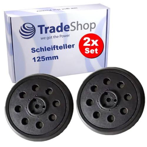 2x Trade-Shop 125mm Klett Schleifteller/Haftteller/Stützteller kompatibel mit Skil 7400 H1, 7425, 7430 H1, 7435 H1, 7500 H1 Exzenterschleifer von Trade-Shop