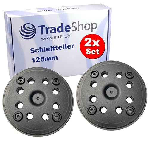 2x Trade-Shop 8-Loch + 4-Loch Klett Schleifteller/Stützteller/Haftteller kompatibel mit Bosch PEX 270 A, PEX 270 AE ersetzt 2608601159, 2608601169 von Trade-Shop