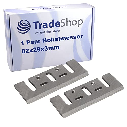 2x Trade-Shop Hobelmesser/Wendemesser/Ersatzmesser HSS 82x29x3mm kompatibel mit Hitachi FP-20SA P20V, Wolf/Kango 8614 8657, Bosch GHO 20-82 von Trade-Shop
