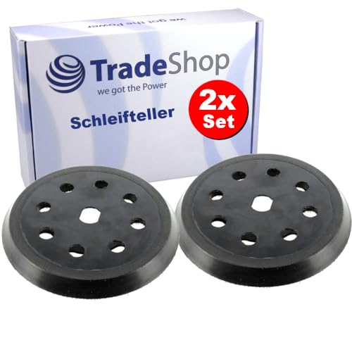 2x Trade-Shop Klett 8-Loch Schleifteller/Polierteller/Stützteller 125mm kompatibel mit Black & Decker BD190S BD190E KA190S KA190E Exzenterschleifer von Trade-Shop