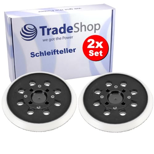 2x Trade-Shop Klett Schleifteller/Haftteller 125 mm kompatibel mit Bosch PEX300 AE, PEX400 AE, PEX4000 AE, AdvancedOrbit18 ersetzt 2 609 004 175 von Trade-Shop