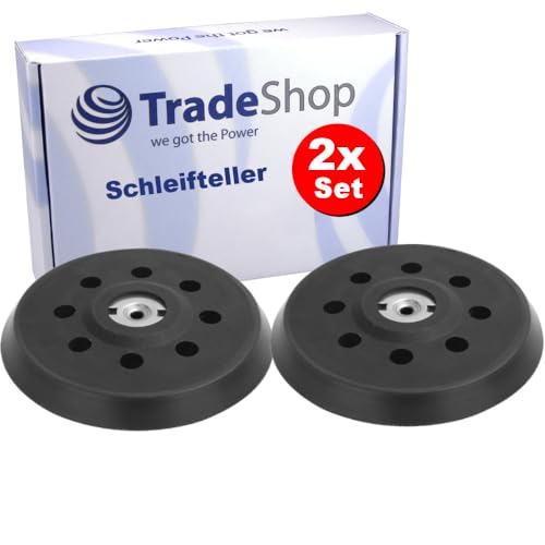 2x Trade-Shop Klett Schleifteller/Stützteller/Haftteller 125mm kompatibel mit Metabo SXE 325 Intec, SXE 425, SXE 425 TurboTec Exzenterschleifer von Trade-Shop