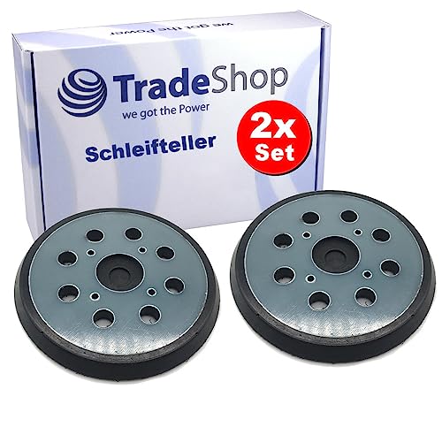 2x Trade-Shop Klett Schleifteller Stützteller Haftteller kompatibel mit AEG EX 125 E EX 125 ES Milwaukee ROS 125 E Exzenterschleifer / 125mm Durchmesser von Trade-Shop