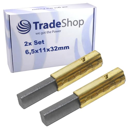 2x Trade-Shop Motorkohlen Kohlebürsten 6,5x11x32mm kompatibel mit Numatic Lamb BL21104, BL2 / BLT2 / BL2RT 220V Staubsauger-Motor von Trade-Shop