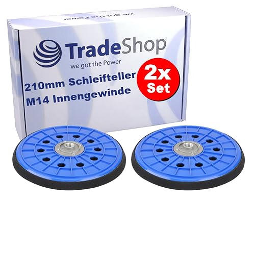 2x Trade-Shop Ø225mm 10-Loch Klett Schleifteller/Treibteller/Stützteller kompatibel mit Toolson DWS 225 BT/DC/R/Wand- und Deckenschleifer von Trade-Shop