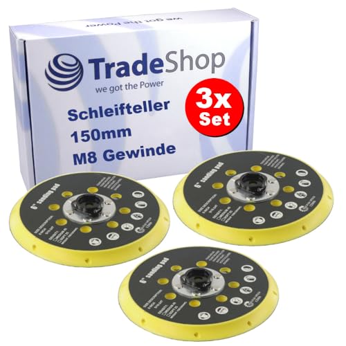 3x Trade-Shop Schleifteller Stützteller 150mm kompatibel mit Makita BO6030 BO6040, kompatibel mit Festool RO1 ET2 ES150 ETS150 Exzenterschleifer 3x Trade-Shop Schleifteller Stützteller 150mm kompatibel mit Makita BO6030 BO6040, kompatibel mit Festool RO1 ET2 ES150 ETS150 Exzenterschleifer von Trade-Shop