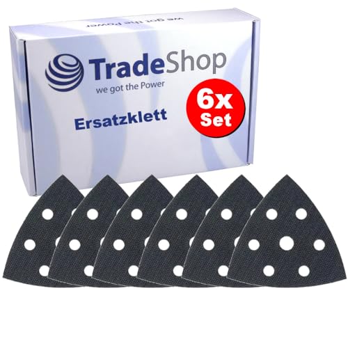 6x Trade-Shop Ersatzklett 93x93x93mm selbstklebend kompatibel mit Ferm, kompatibel mit Dewalt, kompatibel mit Metabo Deltaschleifer Schleifteller 6x Trade-Shop Ersatzklett 93x93x93mm selbstklebend kompatibel mit Ferm, kompatibel mit Dewalt, kompatibel mit Metabo Deltaschleifer Schleifteller von Trade-Shop