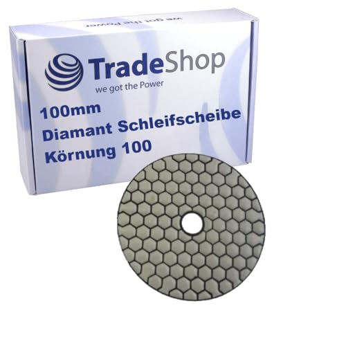 Trade-Shop 100mm M14 Trocken Schleifscheibe/Polierscheibe/Polierpad für Klett Schleifteller Winkelschleifer Schleifmaschine/Körnung 100 Trade-Shop 100mm M14 Trocken Schleifscheibe/Polierscheibe/Polierpad für Klett Schleifteller Winkelschleifer Schleifmaschine/Körnung 100 von Trade-Shop