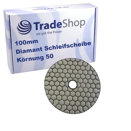 Trade-Shop 100mm M14 Trocken Schleifscheibe/Polierscheibe/Polierpad für Klett Schleifteller Winkelschleifer Schleifmaschine/Körnung 50 Trade-Shop 100mm M14 Trocken Schleifscheibe/Polierscheibe/Polierpad für Klett Schleifteller Winkelschleifer Schleifmaschine/Körnung 50 von Trade-Shop
