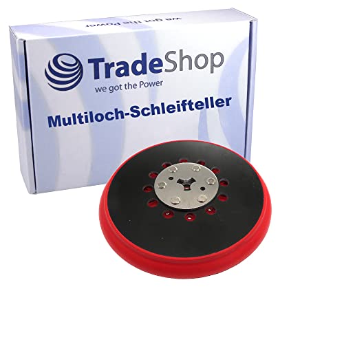 Trade-Shop 150mm Klett Multi-Loch Schleifteller Haftteller, mittelharte Ausführung, kompatibel mit Bosch GET 75-6, GET 75-150, GET 65-5, GEX 33-6 von Trade-Shop