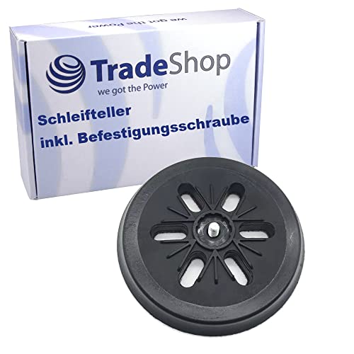 Trade-Shop 6-Loch Klett Schleifteller Stützteller Haftteller Ø150mm inkl. M8 Schraube kompatibel mit Bosch GEX 150 AC, PEX 420 AE Exzenterschleifer von Trade-Shop