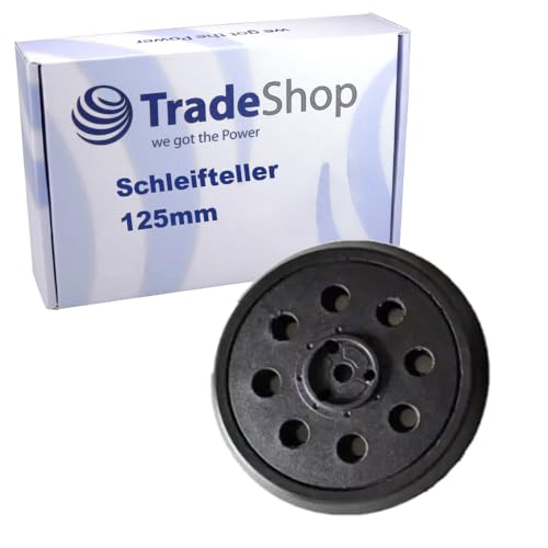 Trade-Shop 8-Loch 125mm Klett Haftteller Schleifteller kompatibel mit Bosch PEX12A/AE, PEX125A/AE, PEX125 A-1/A-2, PEX125 AE-1, PEX400 A/AE von Trade-Shop
