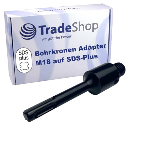 Trade-Shop Bohrkronen Adapter SDS-Plus auf M18 Gewinde Zapfen für Bohrkronen Kernbohrkronen/Bohrhammer Ersatzteil von Trade-Shop