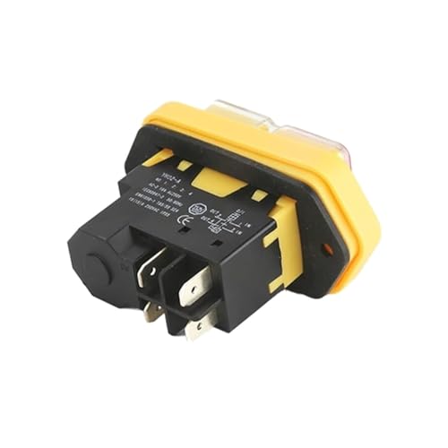 Trade-Shop Ein-Aus-Schalter/Hauptschalter/Geräteschalter/Taster CK21 16A 250V mit 4 Anschlusskontakten für stationäre Maschinen wie Kreissägen von Trade-Shop