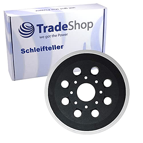 Trade-Shop Klett Haftteller/Schleifteller/Stützteller/Polierteller 125mm Ø 8 Löcher für Bosch Skil Exzenterschleifer von Trade-Shop