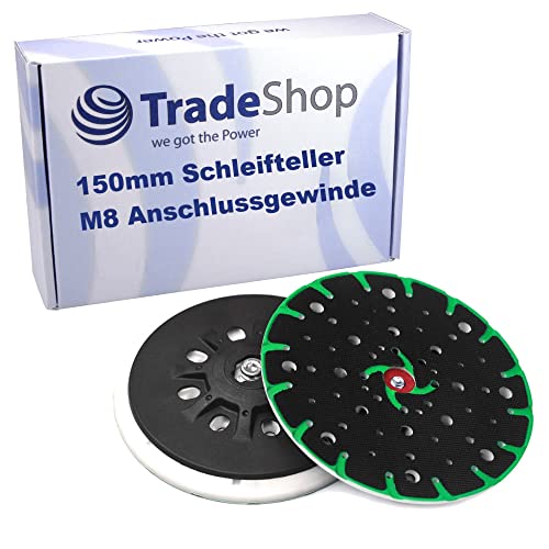 Trade-Shop Klett Schleifteller/Stützteller 150mm, hart, 48 Absauglöcher kompatibel mit Festool Exzenterschleifer wie ES 150 ersetzt 202458 von Trade-Shop