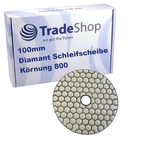 Trade-Shop Ø100mm Trocken Schleifscheibe/Polierscheibe/Polierpad M14#800 für Naturstein, Beton, Granit, Fliesen, Keramik, Marmor von Trade-Shop