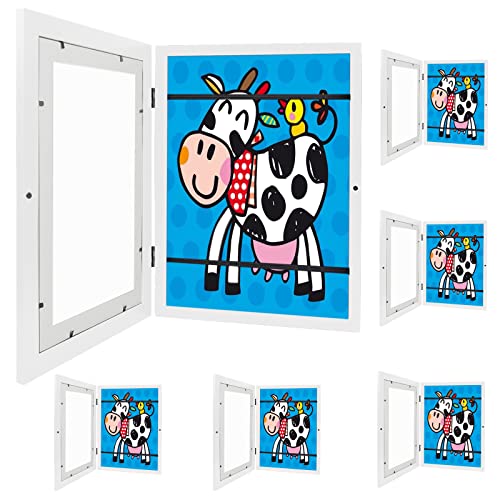 6 Stück Bilderrahmen Kinderzeichnungen A4 Kunst Bilderrahmen Kinder Kunstrahmen Frontöffnung A4 Kunstfoto Rahmen kinder Kunst Bilderrahmen Kids Art Frame Wand Kunst Fotorahmen Weiß von Trafagala