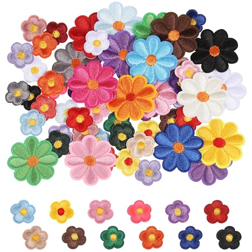 TranRantic 50 Stück Patches zum Aufbügeln, Bunte Flicken zum Aufbügeln Kinder, Blumenzum Aufbügeln-Bestickte Aufnäher für Kleidung, Jeans, Taschen, Dekorationen - 2 Größen TranRantic 50 Stück Patches zum Aufbügeln, Bunte Flicken zum Aufbügeln Kinder, Blumenzum Aufbügeln-Bestickte Aufnäher für Kleidung, Jeans, Taschen, Dekorationen - 2 Größen von TranRantic