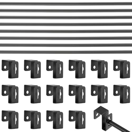 Trandraft 8 Sets 12 Stück Metall-Hängeregistratur-Clips, 8 Hängeschienen, 4 Aktenschrankschienen, passend für 1/2 Schublade, Dokumentenaufhänger für Schränke, Aufbewahrung (schwarz) von Trandraft